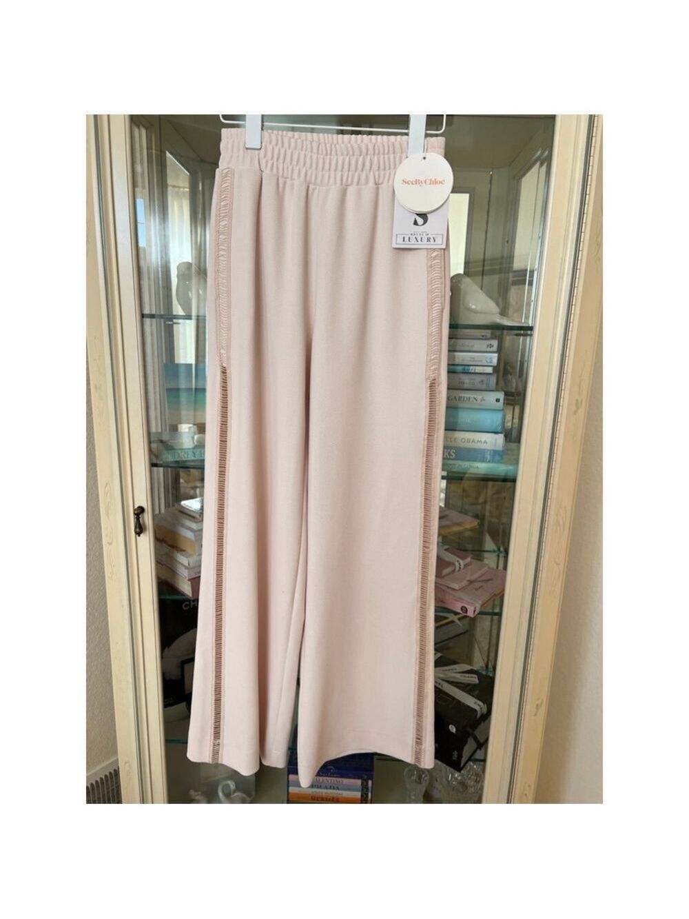 NWT Women's See By Chloé Wide Leg Pants in Honey Nude, Size 34/XS